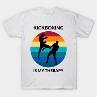 Kickboxing Is My Therapy Retro Vintage Sparring T-Shirt